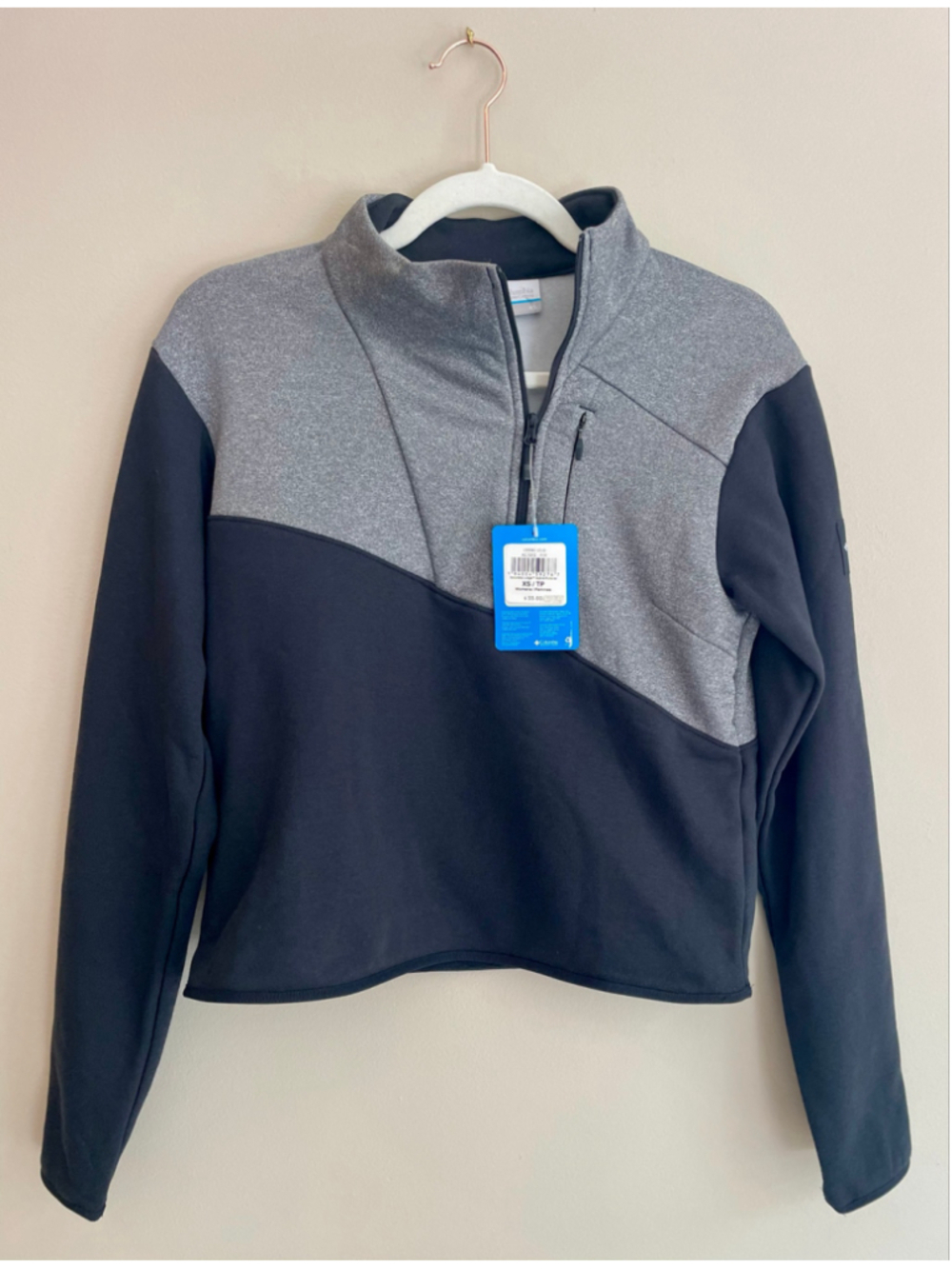 Columbia Lodge Hybrid Women’s Pullover XL Black Gray Half Zip NWOT